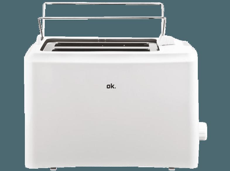 OK. OTO 103 Toaster Weiß (750 Watt, Schlitze: 2)