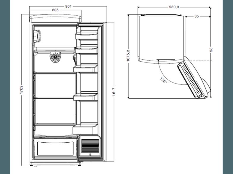 ORANIER RKS 1 Kühlschrank (275 kWh/Jahr, A , 1770 mm hoch, Grün), ORANIER, RKS, 1, Kühlschrank, 275, kWh/Jahr, A, 1770, mm, hoch, Grün,