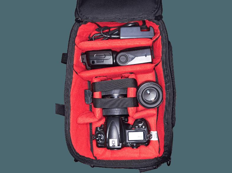 ORKIO ESFBP-S Rucksack für Canon EOS 600D 18-55III 75-300, NIKON D 5100 18-55VR 55-200VR (Farbe: Schwarz)