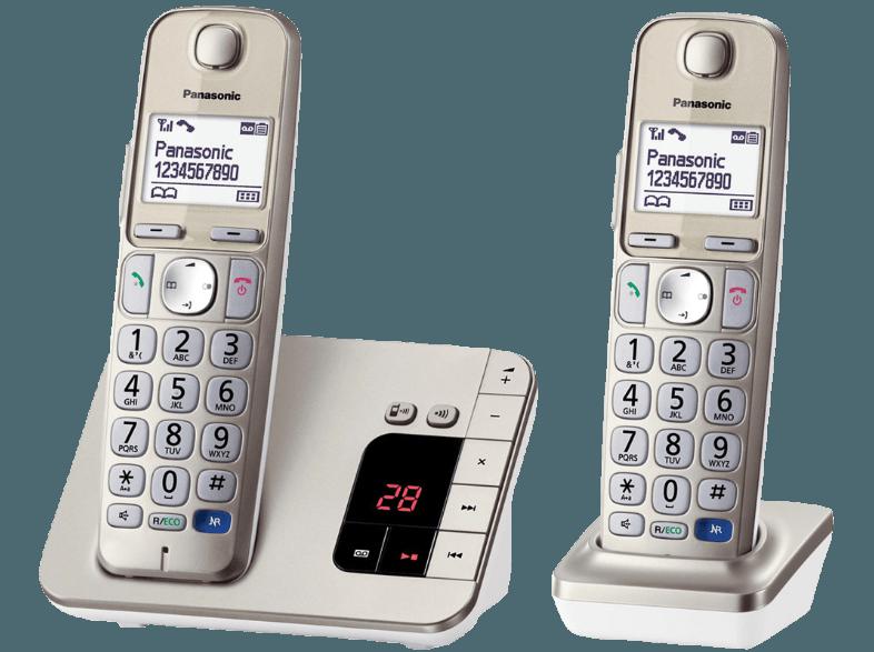 PANASONIC KX-TGE 222 GN DUO Schnurlostelefon mit Anrufbeantworter, PANASONIC, KX-TGE, 222, GN, DUO, Schnurlostelefon, Anrufbeantworter