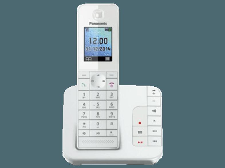 PANASONIC KX-TGH 220 GW Schnurlostelefon mit Anrufbeantworter
