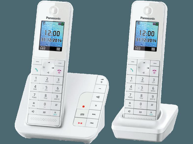PANASONIC KX-TGH 222 GW schnurloses DECT Telefon mit Anrufbeantworter