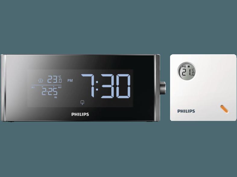 PHILIPS AJ7010/12 Radiowecker (Digital Radio, UKW, MW, Schwarz)