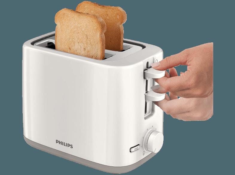 PHILIPS HD 2595/00 Toaster Weiß (800 Watt, Schlitze: 2)