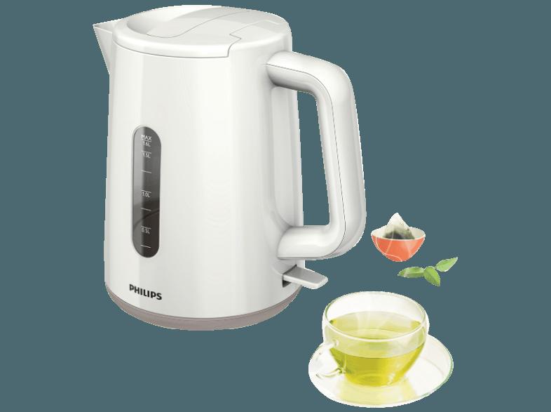 PHILIPS HD 9300/00 Daily Collection Wasserkocher Weiß/Beige (2400 Watt, 1.6 Liter)