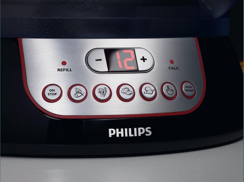 PHILIPS HD9140/91 Dampfgarer (9.0 Liter, Schwarz), PHILIPS, HD9140/91, Dampfgarer, 9.0, Liter, Schwarz,