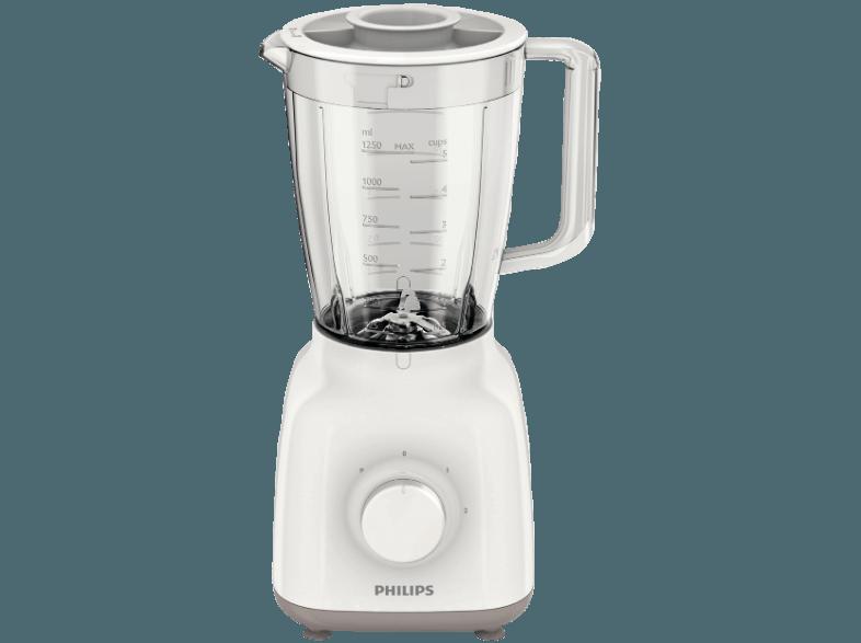 PHILIPS HR 2100/00 Daily Collection Standmixer Weiß/Beige (400 Watt, 1,5 Liter davon nutzbar 1,25 Liter)