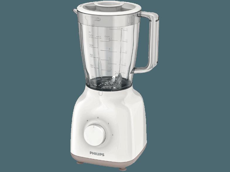 PHILIPS HR 2100/00 Daily Collection Standmixer Weiß/Beige (400 Watt, 1,5 Liter davon nutzbar 1,25 Liter)