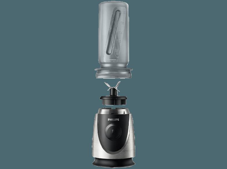 PHILIPS HR2876/00 Standmixer Grau metallic (350 Watt, Mixbecher 0,6 l, Multi-Zerkleinerer 350 ml, Trinkflaschenaufsatz mit Deckel 0,6 l)