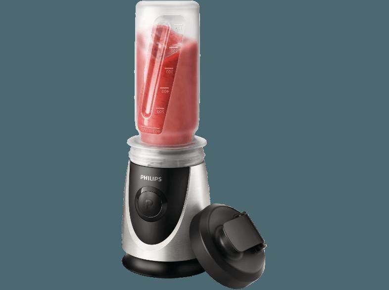 PHILIPS HR2876/00 Standmixer Grau metallic (350 Watt, Mixbecher 0,6 l, Multi-Zerkleinerer 350 ml, Trinkflaschenaufsatz mit Deckel 0,6 l)