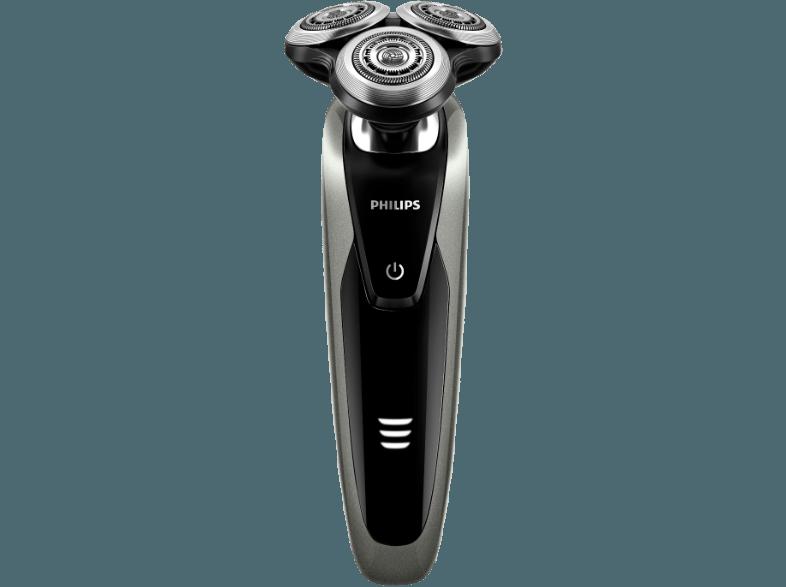 PHILIPS S9161/41 Shaver Series 9000 Elektrischer Nass- und Trockenrasierer (Herrenrasierer) Silber (V-Track System, Technologie zur Konturenerkennung,