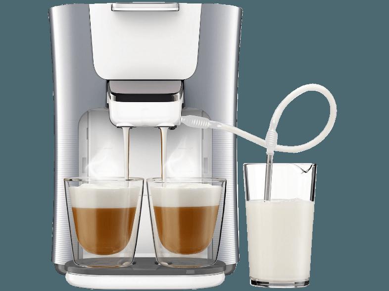 PHILIPS Senseo Latte Duo HD7857/20 Padmaschine (1 Liter/Jahr, Silber)