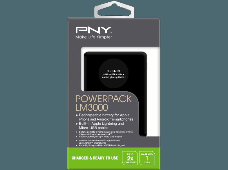 PNY PowerPack LM3000 PowerPack, Powerbank, Akku, Ersatzbatterie, Ersatzakku, mobiles laden, PNY, PowerPack, LM3000, PowerPack, Powerbank, Akku, Ersatzbatterie, Ersatzakku, mobiles, laden