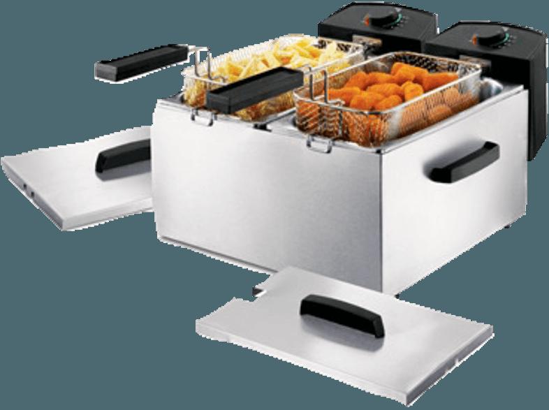 PRINCESS 183123 Double Fryer Fritteuse Edelstahl/Schwarz (800 g, 1.8 kW)