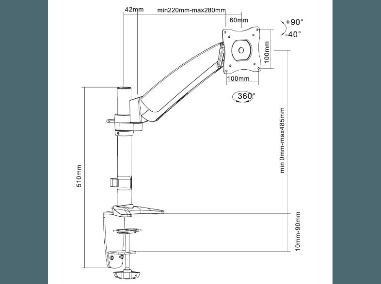 PUREMOUNTS Tischhalterung PM-Office-DM-23B