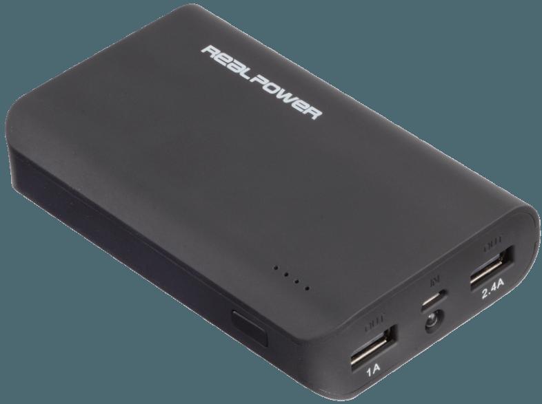 REALPOWER PB-6001 Mobiles Ladegerät 6000 mAh Schwarz