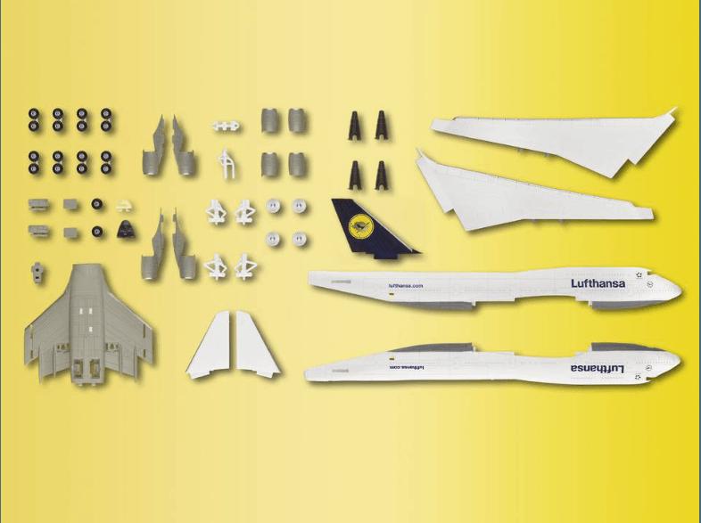 REVELL 06641 Boeing 747-400 Lufthansa Easykit Weiß, Blau