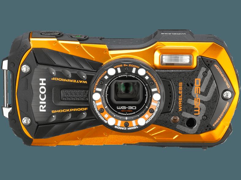 RICOH WG 30  Orange (16 Megapixel, 5x opt. Zoom, 6.86 cm LCD, WLAN), RICOH, WG, 30, Orange, 16, Megapixel, 5x, opt., Zoom, 6.86, cm, LCD, WLAN,