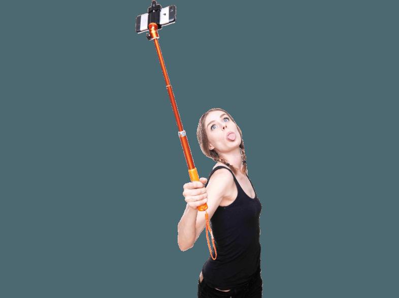ROLLEI 21534 Einbein Selfiestick, Orange, (Ausziehbar bis 945 mm)