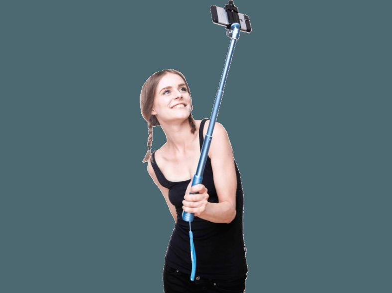 ROLLEI 21545 Einbein Selfiestick, Blau, (Ausziehbar bis 945 mm)