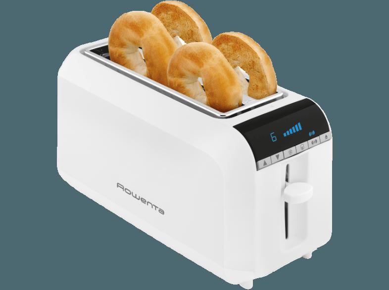ROWENTA TL 6811 Toaster Weiß (1.6 kW, Schlitze: 4 Scheiben-Toaster, 2 lange Schlitze: extralang, extraweit, extratief, variabel)