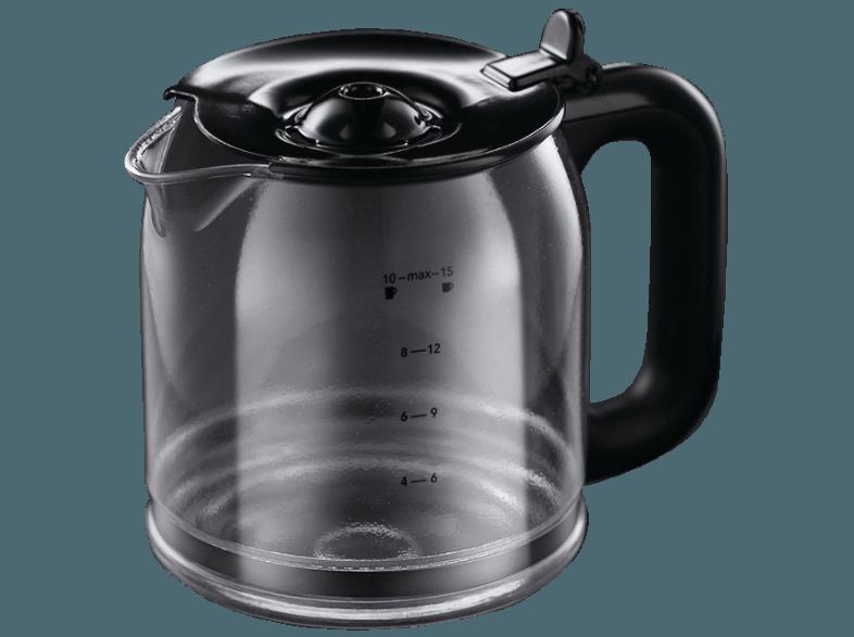 RUSSELL HOBBS 20680-56 BUCKINGHAM Kaffeemaschine Edelstahl/Schwarz (Hochwertige Glaskanne mit Scharnierdeckel und Füllmengenmarkierung)