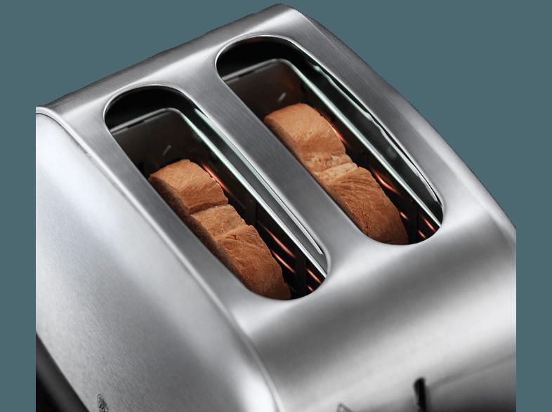 RUSSELL HOBBS 20700-56 OXFORD Toaster Edelstahl gebürstet/Schwarz (1000 Watt, Schlitze: 2 Extra breite Toastschlitze)