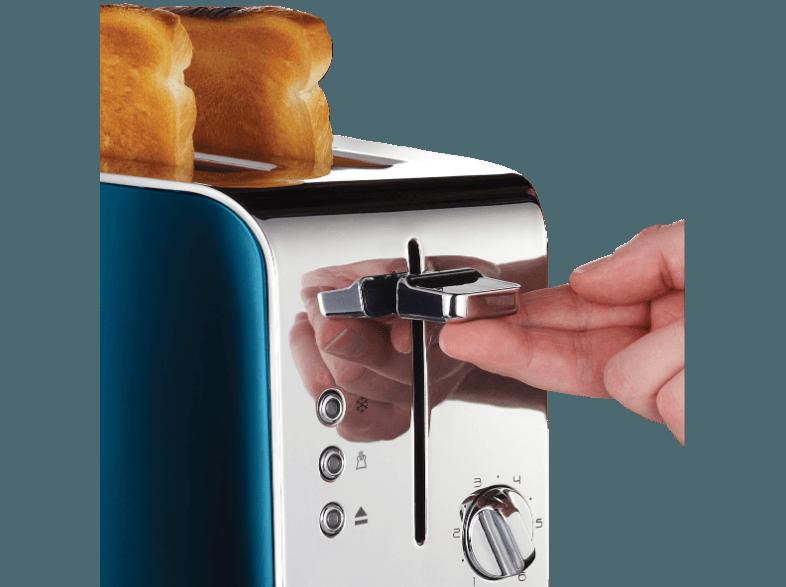 RUSSELL HOBBS 21780-56 JEWELS TOPAZ BLUE Toaster Blau/Edelstahl/Schwarz (1.05 kW, Schlitze: 2)