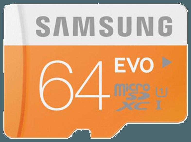 SAMSUNG 64 GB microSDXC Class 10 EVO mit Adapter MB-MP64D , Class 10, 64 GB