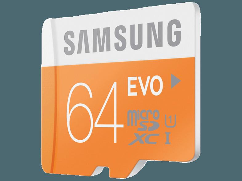 SAMSUNG 64 GB microSDXC Class 10 EVO mit Adapter MB-MP64D , Class 10, 64 GB, SAMSUNG, 64, GB, microSDXC, Class, 10, EVO, Adapter, MB-MP64D, Class, 10, 64, GB