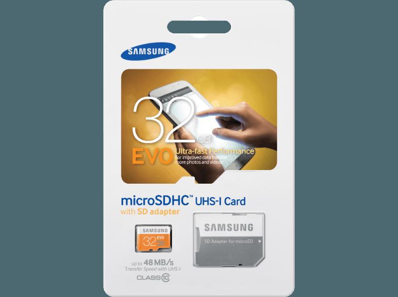 SAMSUNG microSDHC EVO   Adapter MB-MP32DA-EU microSDHC 32 GB, SAMSUNG, microSDHC, EVO, , Adapter, MB-MP32DA-EU, microSDHC, 32, GB