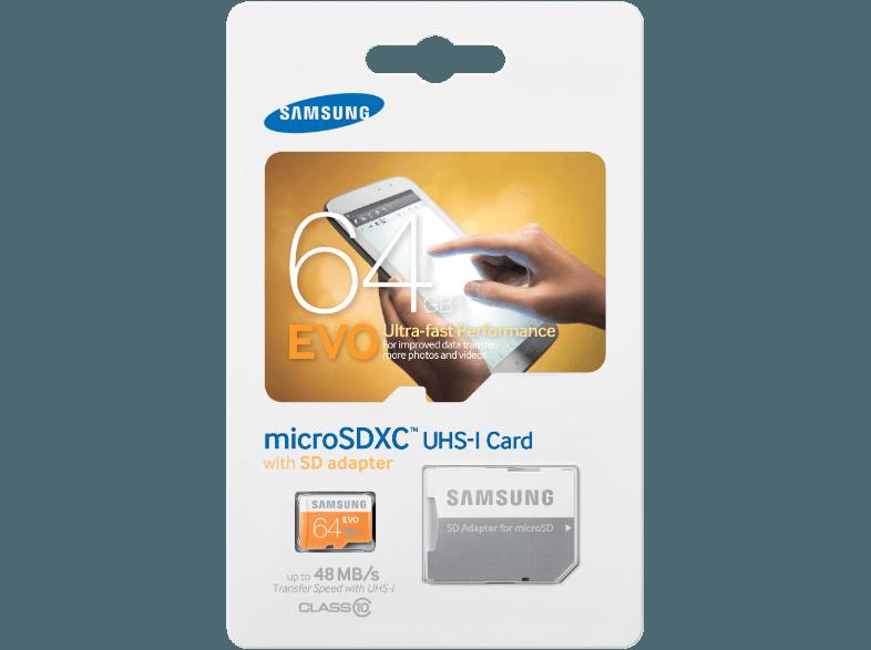 SAMSUNG microSDXC EVO   Adapter MB-MP64DA-EU microSDXC 64 GB, SAMSUNG, microSDXC, EVO, , Adapter, MB-MP64DA-EU, microSDXC, 64, GB