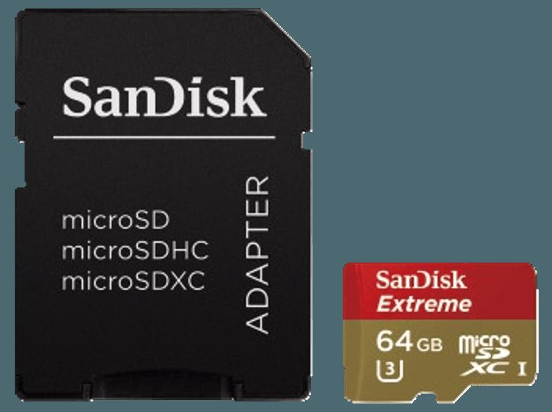 SANDISK microSDXC Extreme 64GB, UHS Speed Class 3, UHS-I, 60MB/s , Class 3, 64 GB, SANDISK, microSDXC, Extreme, 64GB, UHS, Speed, Class, 3, UHS-I, 60MB/s, Class, 3, 64, GB