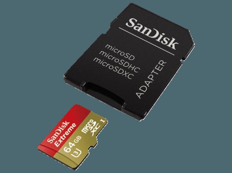 SANDISK microSDXC Extreme 64GB, UHS Speed Class 3, UHS-I, 60MB/s , Class 3, 64 GB