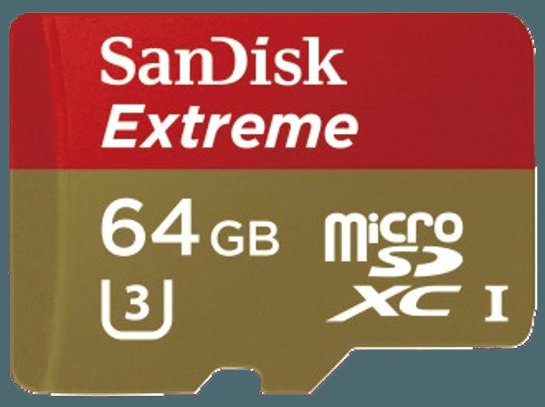 SANDISK microSDXC Extreme 64GB, UHS Speed Class 3, UHS-I, 60MB/s , Class 3, 64 GB, SANDISK, microSDXC, Extreme, 64GB, UHS, Speed, Class, 3, UHS-I, 60MB/s, Class, 3, 64, GB