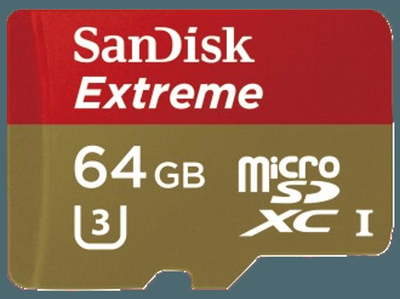 SANDISK microSDXC Extreme 64GB, UHS Speed Class 3, UHS-I, 60MB/s , Class 3, 64 GB