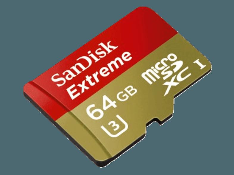 SANDISK microSDXC Extreme 64GB, UHS Speed Class 3, UHS-I, 60MB/s , Class 3, 64 GB