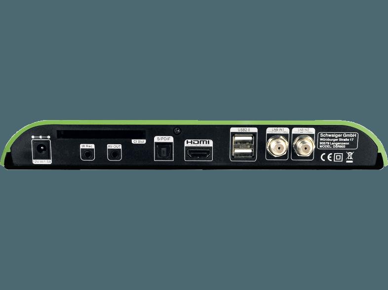 SCHWAIGER DSR 603 L Sat-Anlage (PVR-Funktion, Twin Tuner, DVB-S, Grün), SCHWAIGER, DSR, 603, L, Sat-Anlage, PVR-Funktion, Twin, Tuner, DVB-S, Grün,