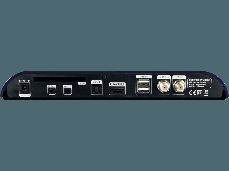 SCHWAIGER DSR 603 M Sat-Anlage (PVR-Funktion, Twin Tuner, DVB-S, Dunkelblau)