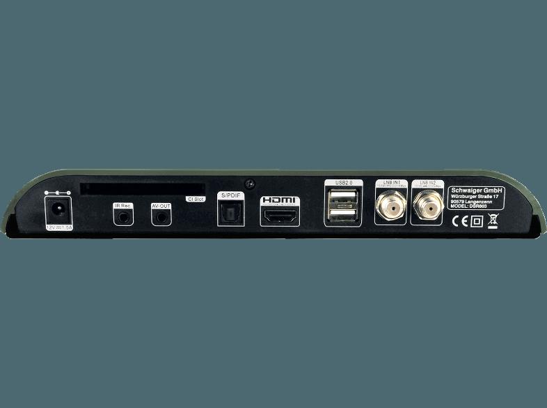 SCHWAIGER DSR 603 W Sat-Anlage (PVR-Funktion, Twin Tuner, DVB-S, Grün/Blau), SCHWAIGER, DSR, 603, W, Sat-Anlage, PVR-Funktion, Twin, Tuner, DVB-S, Grün/Blau,