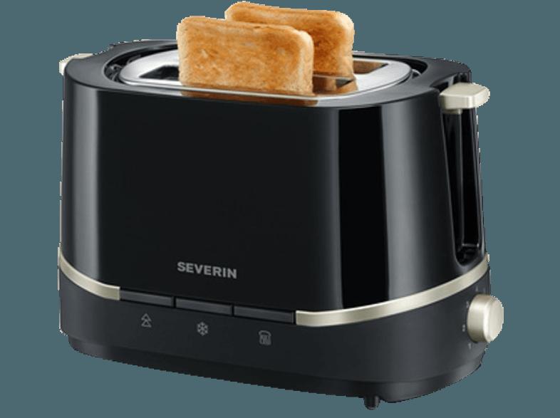 SEVERIN AT 2290 Toaster Schwarz/Titan/Metallic (800 Watt, Schlitze: 2)