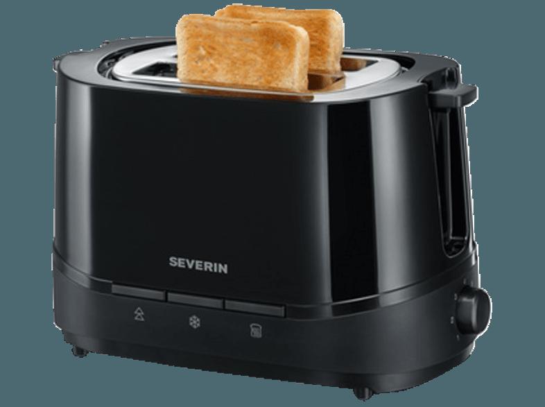 SEVERIN AT 2291 Toaster Schwarz (800 Watt, Schlitze: 2)