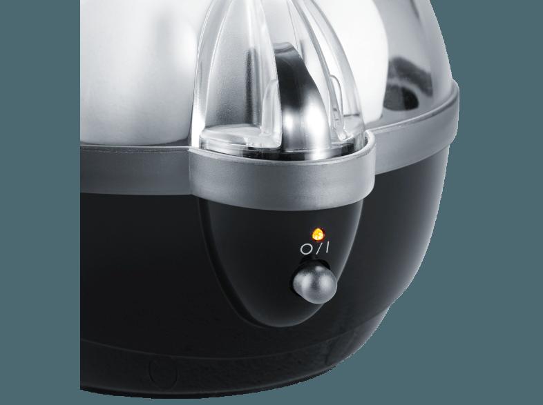 SEVERIN EK 3056 Eierkocher (Anzahl Eier:6, Schwarz/Grau)