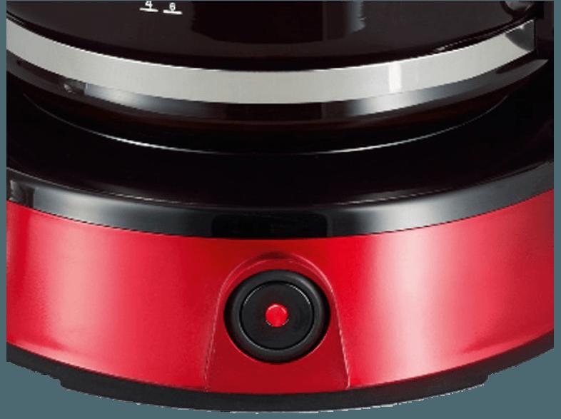 SEVERIN KA 4492 Kaffeemaschine Schwarz/Rot (Glaskanne mit Frischwasserskala)