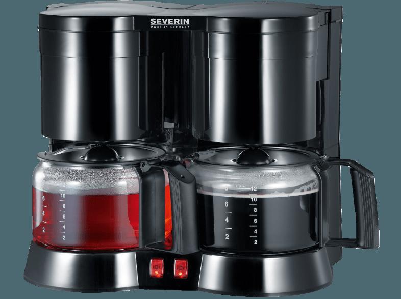 SEVERIN KA 5802 Duo Kaffeemaschine mit Teefilter Schwarz (Glaskanne)