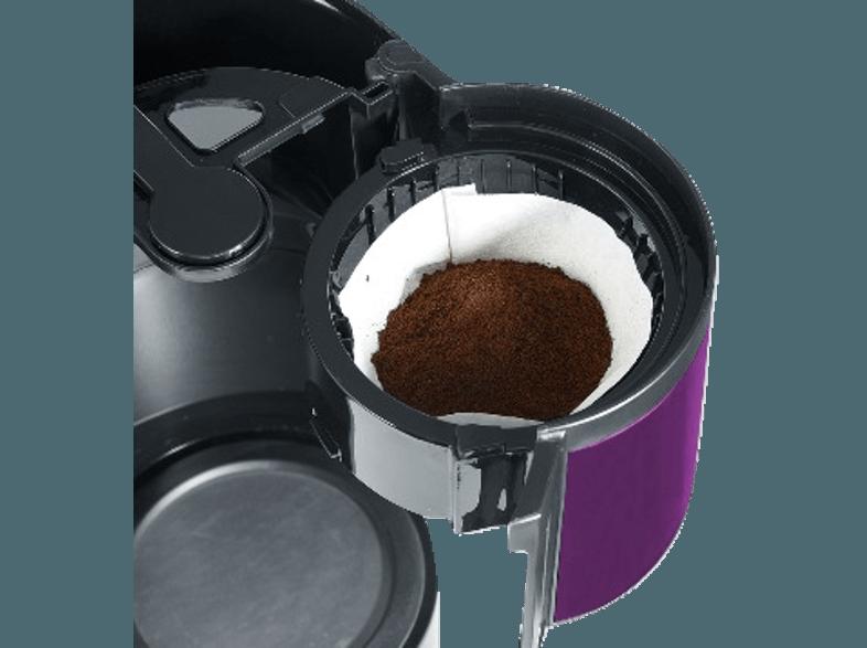 SEVERIN KA 9734 Kaffeemaschine Aubergine metallic/Schwarz (Glaskanne mit Frischwasserskala)