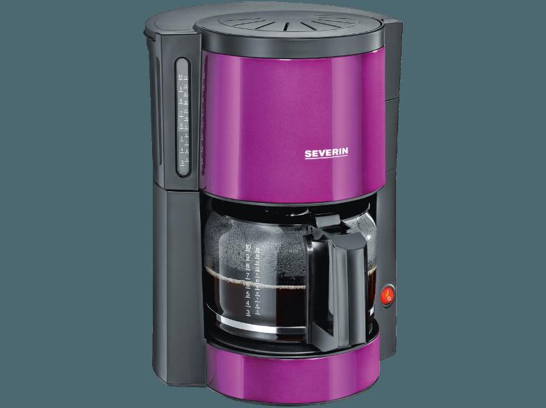 SEVERIN KA 9734 Kaffeemaschine Aubergine metallic/Schwarz (Glaskanne mit Frischwasserskala)