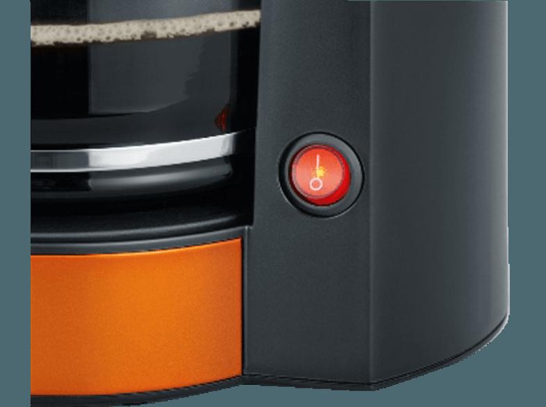 SEVERIN KA 9737 Kaffeemaschine Orange-Metallic-Schwarz (Glaskanne mit Frischwasserskala)