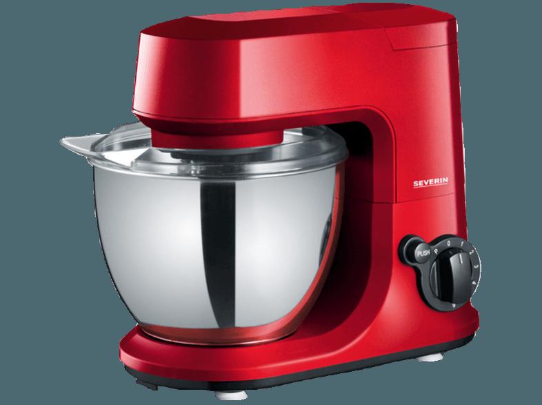 SEVERIN KM 3891 Küchenmaschine Rot Metallic(Bis zu 500 Watt, 4 Liter)