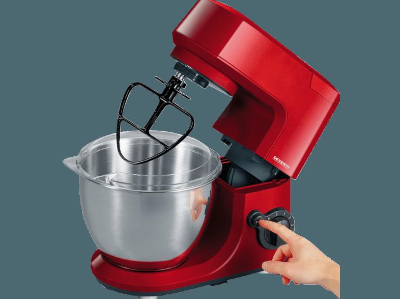 SEVERIN KM 3891 Küchenmaschine Rot Metallic(Bis zu 500 Watt, 4 Liter)